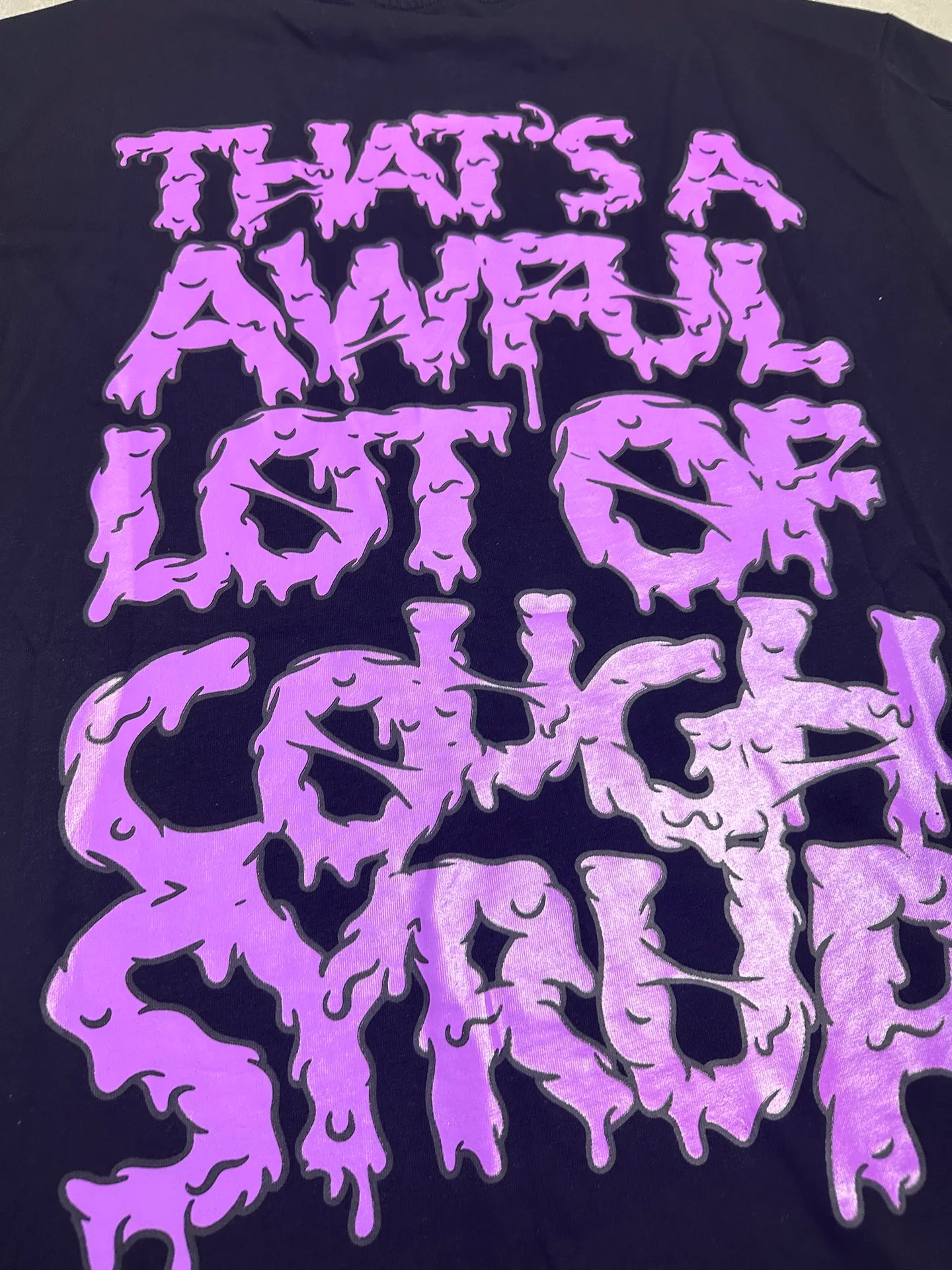 #Black I THAT'S A AWFUL LOT OF COUGH SYRUP In Stock Real shot American simple trendy brand loose casual T-shirt Fabric (fabric): 32 counts Weight combed double yarn pure cotton Sizes (size): S-M L X L Color (colour): Black